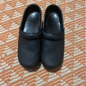 Dansko Black Leather Clogs